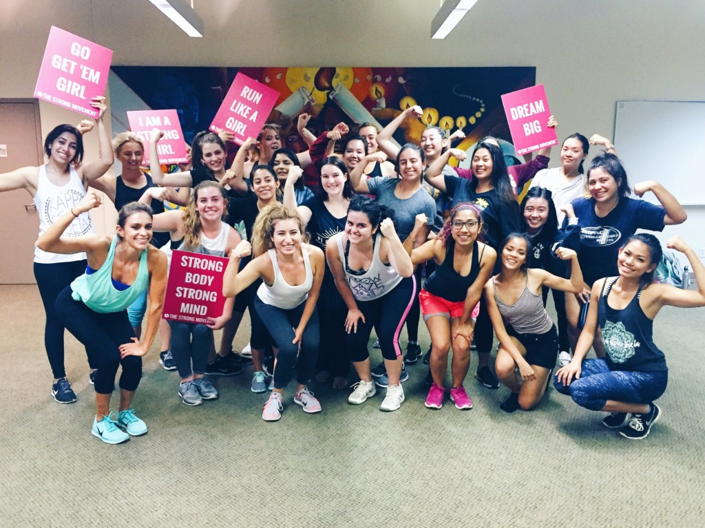 UCI Strong Girl Workshop Strong Movement Panhellenic Sorority Programming Sistershood Irvine Steps strong confident happy booty abs workout-min